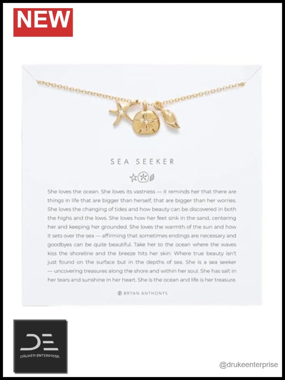 14k Gold Plated Sea Wave Pendant Necklace for Women